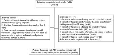 High systemic immune-inflammation index is associated with carotid plaque vulnerability: New findings based on carotid ultrasound imaging in patients with acute ischemic stroke